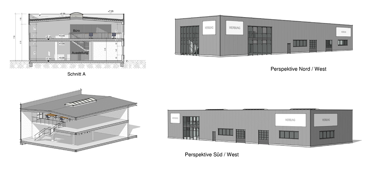 Perspektive u. Schnitt